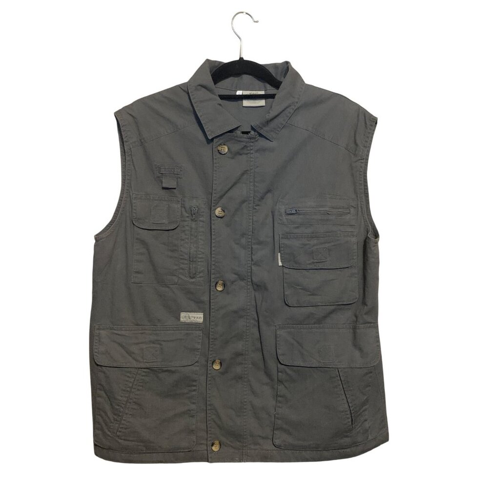 Tag Safari Men's Vest Gray Sz M Outdoor Hunting Utility‎ Multiple Pockets Gorp
